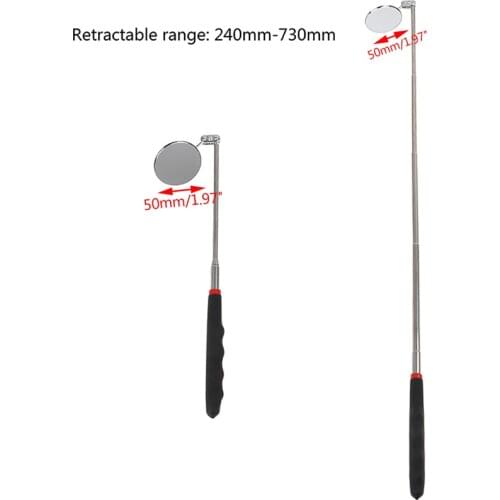 Hot! 1Pc Utility Retractable Telescopic Inspection Round Mirror Pocket Clip Car Tools