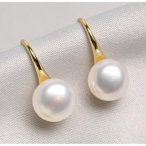 Fashion Real Freshwater 8-9MM Pearl Earrings Drop Earrings Nice Party Wedding Girl Female Women Gift 10 pairs/lot