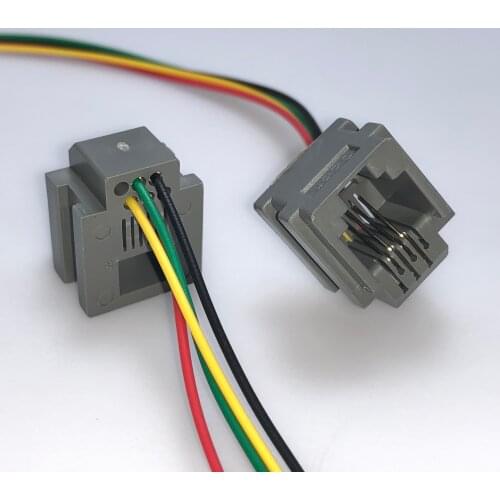 RJ11 PCB Modular Jack Copper Pin 623K 6P4CFemale LAN Connector Telephone Socket with 15cm cable