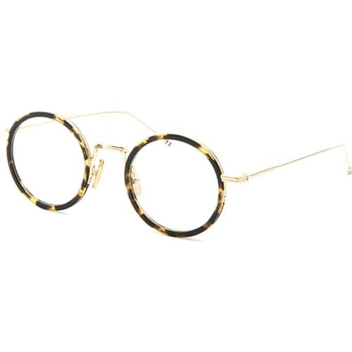 Metal Acetate Glasses Frame Men Women Retro Round Circle Eyeglasses Myopia Optical Prescription Eyewear JDA3127
