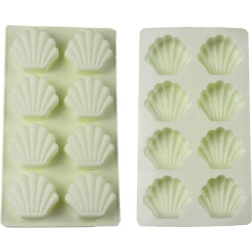 Handmade Soap Silicone Mold 8 Grids Shell Shape Soap Making Molds DIY Fondant Cake Chocolate Baking Mould Resin Crafts