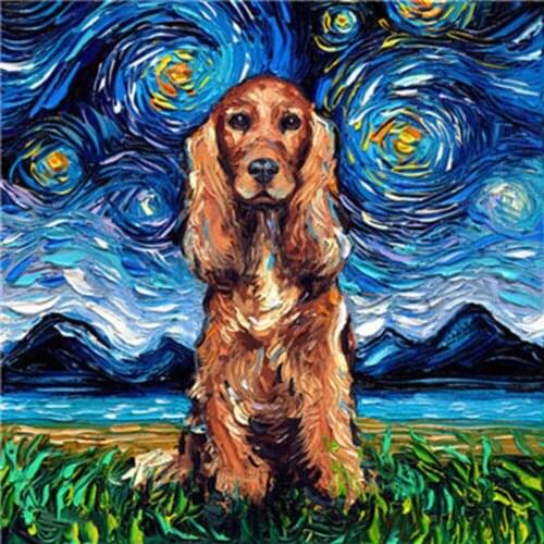 Animal Dog DIY 11CT Cross Stitch Embroidery Kits Craft Needlework Set Cotton Thread Home Decoration On Sale For Living Room