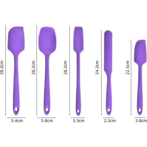 5-Piece Silicone Spatula Set Heat Resistant BPA Free Non Stick Rubber Kitchen Scraper Spatulas for Cooking, Baking, Mixing