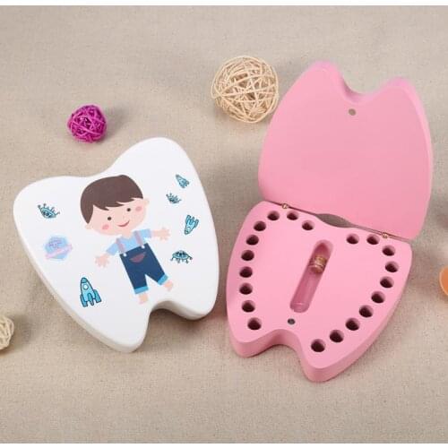 New Baby Tooth Box Wooden Children Milk Teeth Hair Collection Organizer Box for Boy Girl Save Teeth Save Case