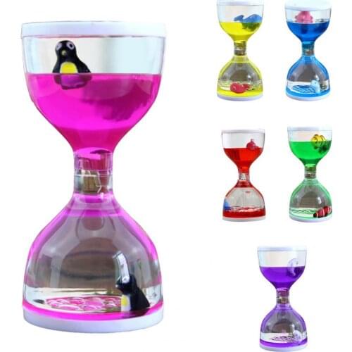 Creative Marine Animal Acrylic Hourglass Timer Liquid Oil Hourglass oil drip hourglass oil dripping Floating Liquid Oil Kids Toy