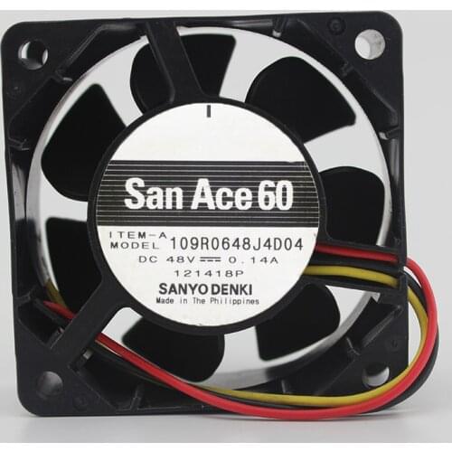 Original 6025 109R0648J 6cm 48V 0.14A 3-wire cooling fan