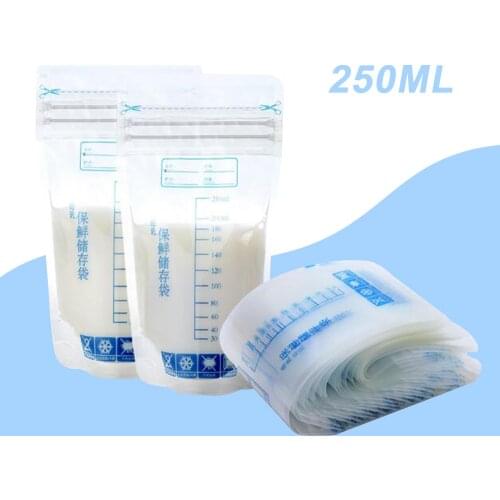 10pcs 250ml Baby Breast Milk Storage Bag Mother Milk Baby Food Freezer Bags BPA Free Safety Kids Feeding Bags 3