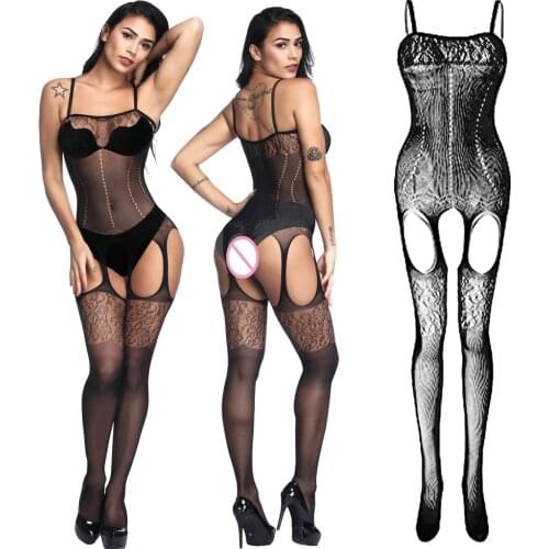 Porn Lingerie Bodysuit Underwear Open Crotch Women Sleepwear Transparent Fetish Erotic Teddies Sexy Body Baby Boll Costume Mujer