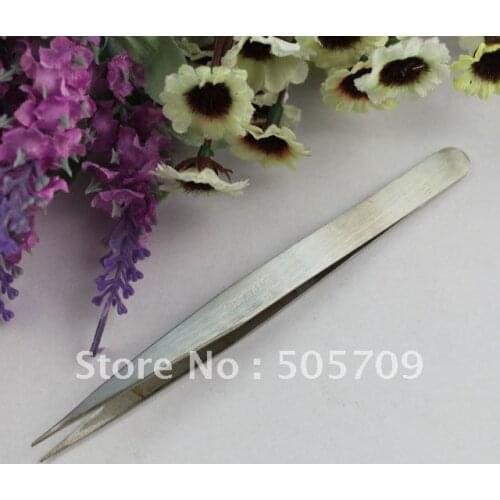 FREE SHIPPING 12PCS stainless steel straight tweezers Jewelry Tool #21828