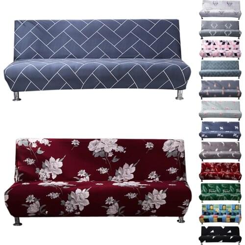Slipcover Stretch Sofa Protector Cover Armless Sofa Elastic Spandex Modern Simple Folding Couch Sofa Shield Futon Cover D30