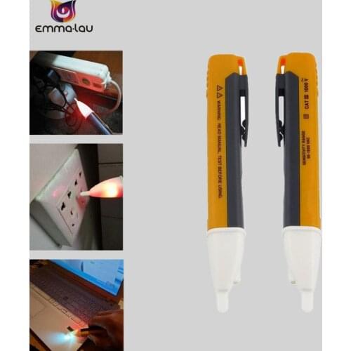 Socket Wall AC Power Outlet Voltage Detector Sensor Tester Electric Test Pen LED Light Voltage Radiation Indicator 90-1000V AC