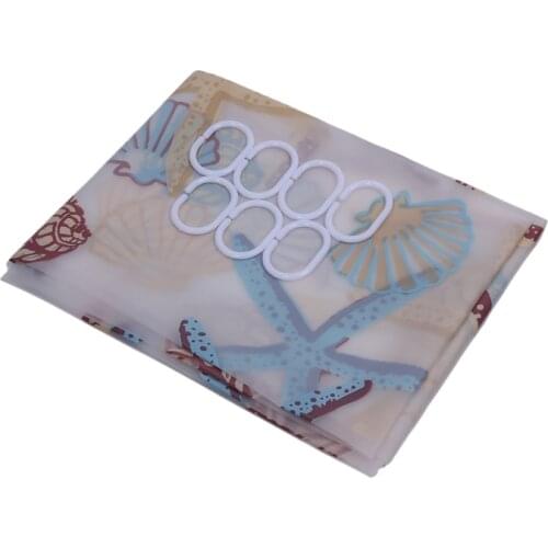 Modern Shower Curtain Starfish Partition Fresh Seaside Style Waterproof Peva Curtain For Bathroom Shower Room