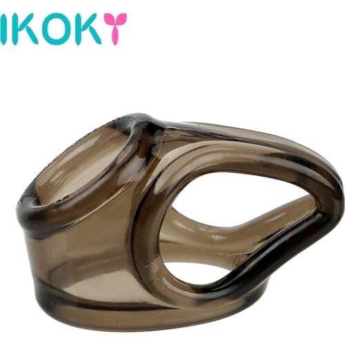 IKOKY Dildo Extender Penis Rings Cock Rings Scrotal Binding Delay Ejaculation Male Masturbator Sex Toys For Men Adult Products