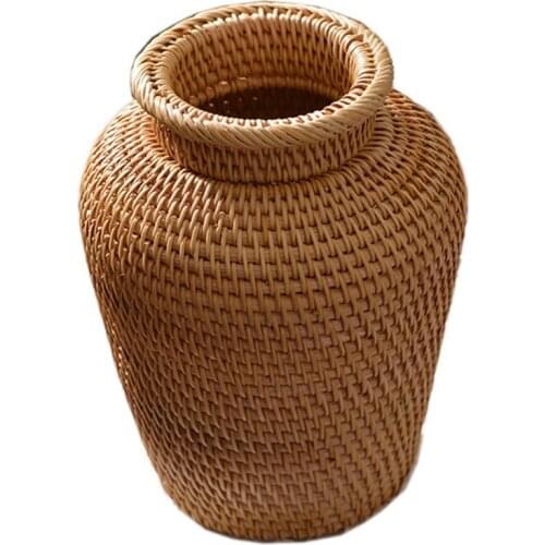 Rattan Woven Vase Art Vase Fashion Tabletop Decoration Plants Flower Pot Faddish Home Gardening Supplies Flower