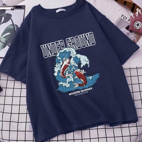 Women Japan Koi Vintage Tumblr Ulzzang T Shirts Camisetas De Mujer Shirt Tee Femme 2021 Harajuku Tops Roupas Femininas Vetement