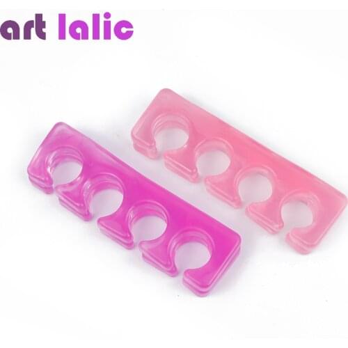 2 Pcs / Pack Silicone Soft Form Toe Separator / Finger Spacer For Manicure Pedicure Nail Tool Flexible Soft Silica Random Color