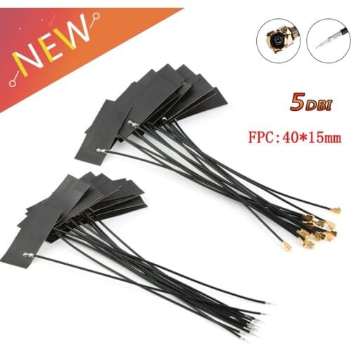 10Pcs/lot 5DBI FPC Built IN Circuit Board Antenna LTE 4G 3G GSM CDMA WCDMA TDSCDMA 1.13 Line 12cm Long IPEX Connector