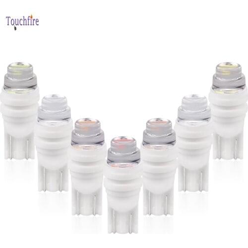 100PCS Cake Head Ultra T10-ceramic 3030SMD-3LED Car Marker Bulb Auto Interior Led Door Light White Blue Yellow Green Pink 12V