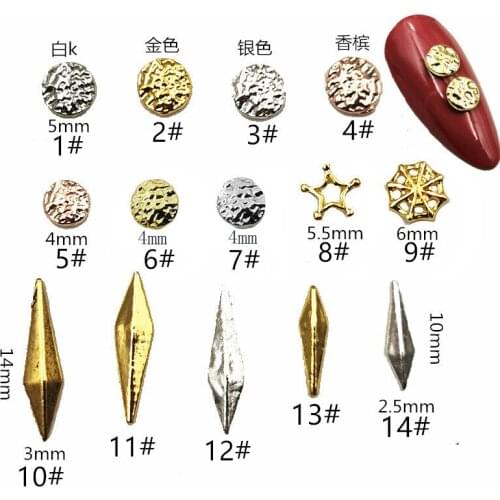 50pcs/pack Japan Korea Metal 3D Nail art Decorations Kawaii Fancy Style Nail Parts Nail Accessories DIY Alloy Nail Supplies