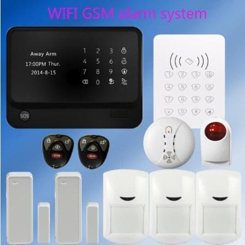 433mhz g90b plus wifi gsm alarm APP Control Wireless RFID keypad Wireless Smoke Detector wireless outdoor siren burglar alarm