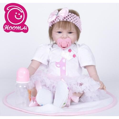 55CM Reborn Baby Doll Handmade Realistic Silicone Alive Laughing Baby Doll Xmas Childrens Day Gift