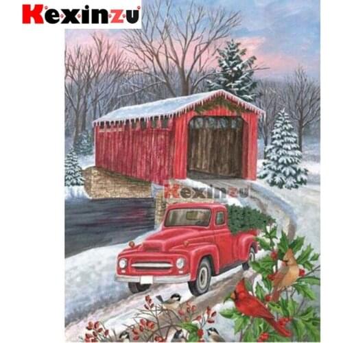 5D DIY Full Square/Round Drill Diamond Painting Kit "Bird and car" Embroidery Mosaic Cross Stitch Stickers Decor Gift X4651