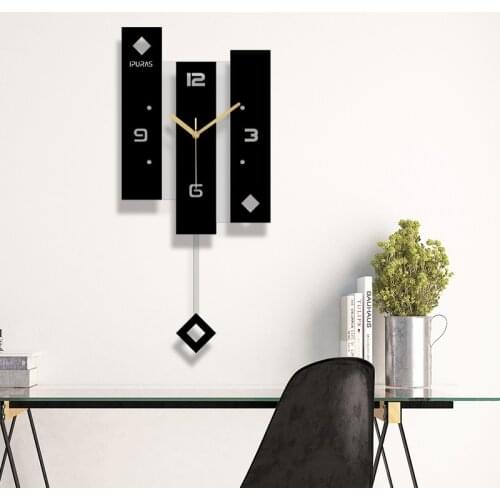 New Large Wall Clock With Pendulum Quartz Nordic Clock Acrylic Silent Hanging Modern Design Kitchen Home Decor Big Duvar Saati