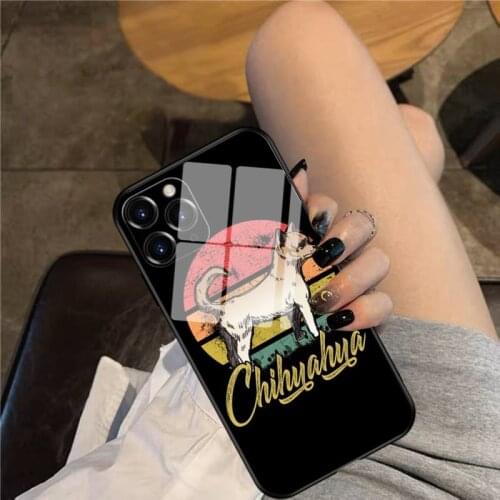 Chihuahua Phone Case Glass Phone Case For iphone 12 11 Pro Max XS XR X 8 7 Plus SE2 Case