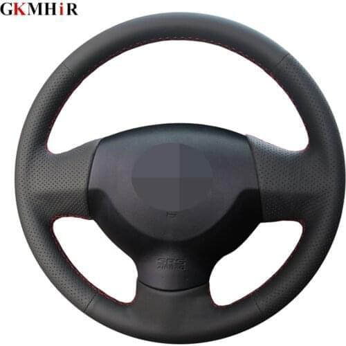 DIY Hand-stitched Black Artificial Leather Car Steering Wheel Cover For Mitsubishi Lancer EX 10 Lancer X Outlander