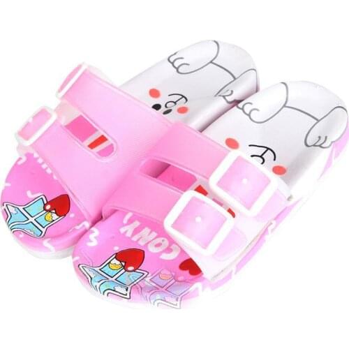 Kids Slippers For Fashion Boys Girls Flip Flops Summer Children Cartoon Indoor Korea Home Baby Flat Sandals Pvc Non-slip New