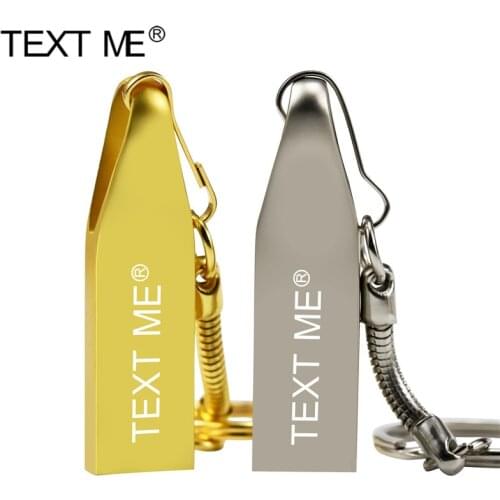 TEXT ME Metal Rod Drive Pendrive 32GB 16GB 8GB 4GB Memory Stick 64GB USB 2.0USB Creative U Disk Gift Memory Card