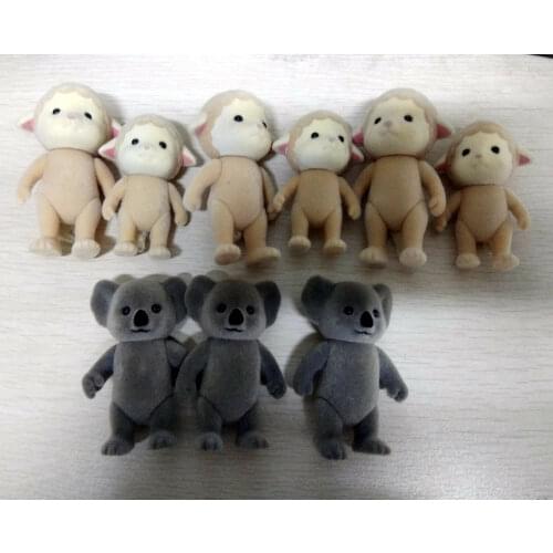 Dollhouse Toy Family 6pcs Beige Sheep & 3pcs Grey Bear Figure Toy Doll Toy Gift