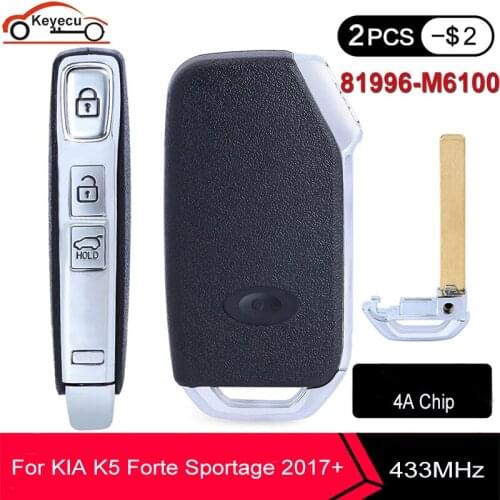 KEYECU Car Remote Control Key For Kia Sportage K5 Forte After 2017 Q2000 81996-M6100 4A 433MHz Auto Smart Promixity Card