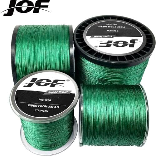 JOF Brand 300M 500M 1000M PE Braided Fishing Line 4/8/9/12 Strand 10-88LB Multifilament Fishing Line for Carp Fishing Wire