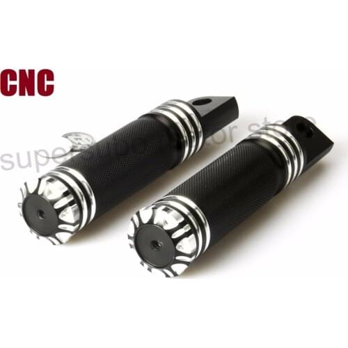 Motorcycle Knurled Surfaces Footrests Foot Pegs For harley Touring Sportster Softail Dyna Black