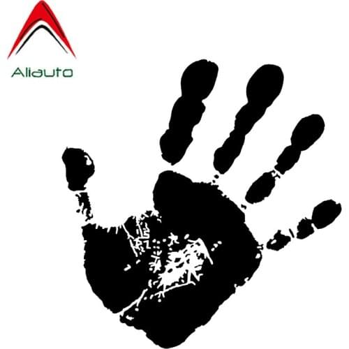 Aliauto Interesting Finger Print Hands Car Sticker Graphic Motorcycle Accessories Black/white Decoration Vinyl,15cm*15cm