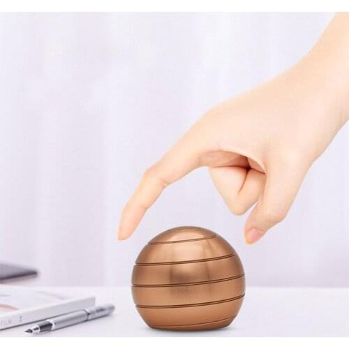 Desktop Revolve Decompression Toy Ball Aluminium Alloy Spinning Tops Detachable Finger Gyroscope for Kids/Adults