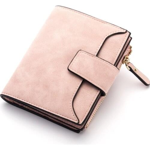 New Leather Women Wallet Hasp Small and Slim Coin Pocket Purse Women Wallets Cards Holders Luxury Brand Wallets Designer Purse