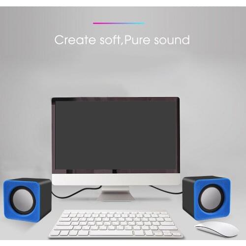 Kebidu Portable Wired Mini Speakers USB 2.0 for Laptop PC MP3 Multimedia Speaker
