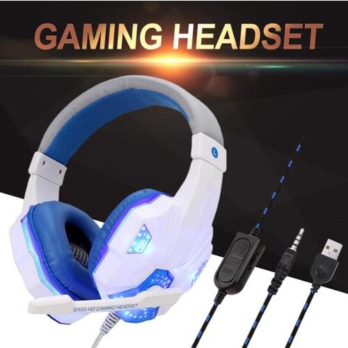 Professional Led Light Wired Gamer Headphones With Microphone For PS4 PS5 Xbox One Computer Bass Stereo PC Gaming Headset Gifts