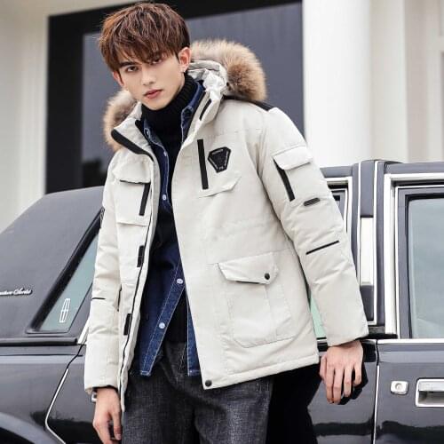 2021 Down Jacket Mens Fashion Workwear New Style Young Puffer Jacket Short Thicken Outdoor Warm Winter White Duck Down Coats