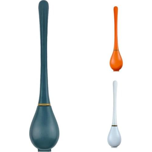 Silicone Toilet Brush Wall-Mounted Automatic Cleaning Tool Wc Gap Brush Hanging Flexible Bristles Brush Bathroom