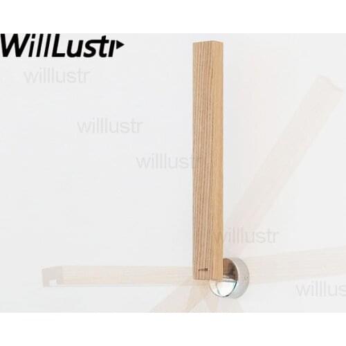LED wood wall sconce American red oak ruler wall lamp bedside sofa side rotatable light home bedroom living sitting room hotel