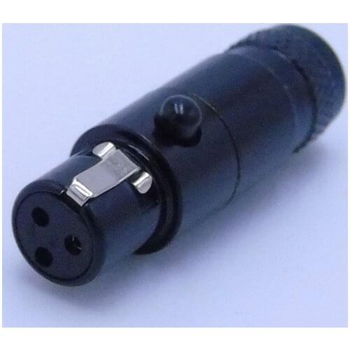 High quality black 10pcs/lot mini xlr 3 pin female Audio Mic connector TA3FSH-B Mini XLR Connector with Steel Shell 105B