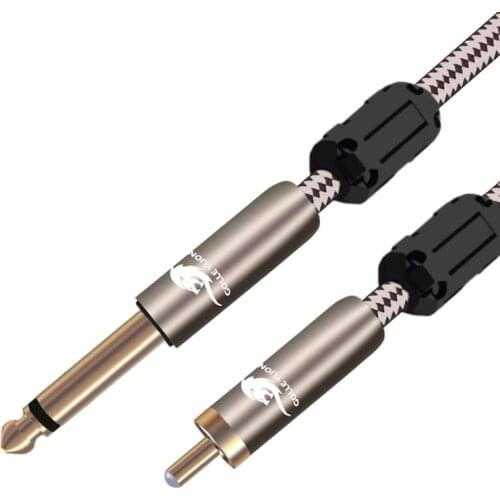 High Quality Male RCA to 6.5mm Mono Male Jack AUX Audio Cable For Mixer Amplifier Speaker TV Mixing Console RCA to 6.5mm Cable