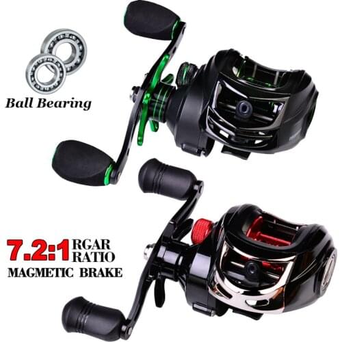 YUCONG Fishing Baitcasting Reel 7.2:1 Low Profile Reel Fresh/Saltwater Outdoor Portable 8kg/17.6LB Max Drag Fishing Wheel Pesca