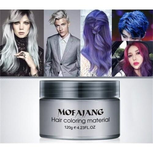 1pcs Mofajang Hair Color Wax Pastel Blue Hair Dye Hair Sliver Color Mud Paint Coloring Hair Wax hair gel 7 Colors