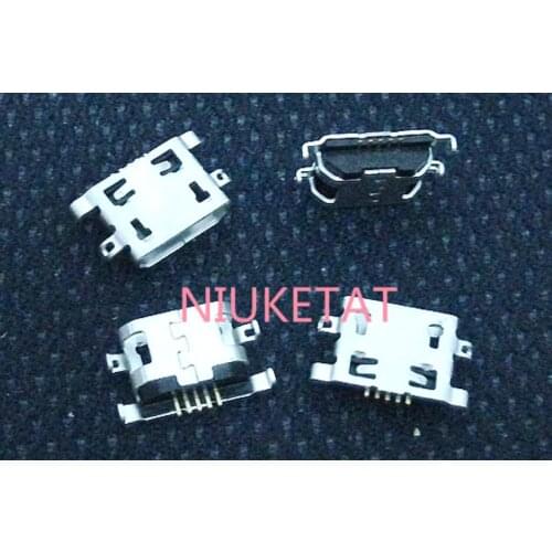 10pcs Micro USB Connector 5pin heavy plate 1.6mm no side Flat mouth without curling side Female For Mobile Phone USB tail plug