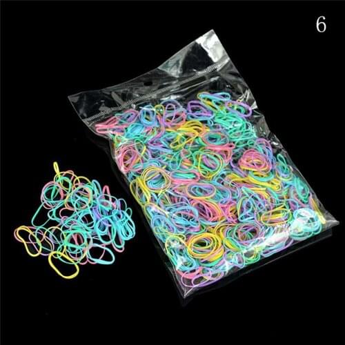 1000pcs Mixed Colors Rubber Bands Small Circle Hair Rope Strong Elastic Rubber Band Girls Stationery Holder Band Office Supplies