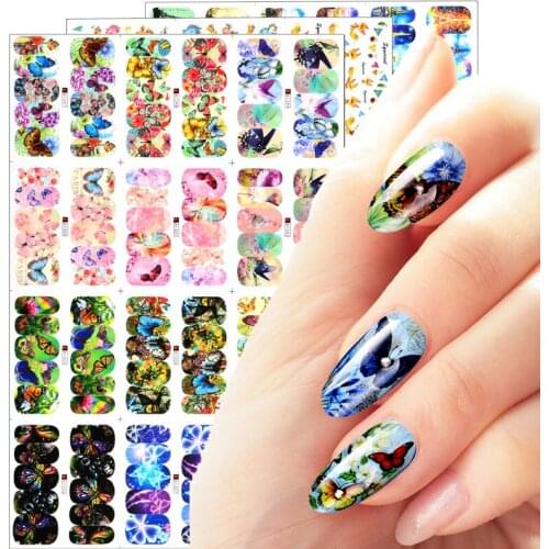 12 Designs Mixed Dreamcatcher Nails Sticker Set Flowers Water Transfer Slider Decals on Nail Art Decorations DIY Adhesive Tips